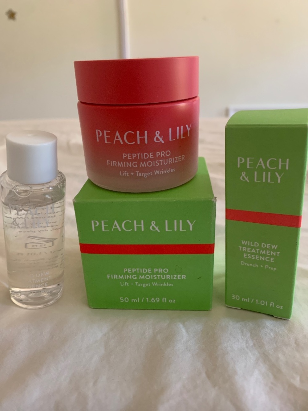 Peach & Lily Peptide Pro Firming Moisturizer 50ml 🔥 + Wild Dew Treatment 30ml